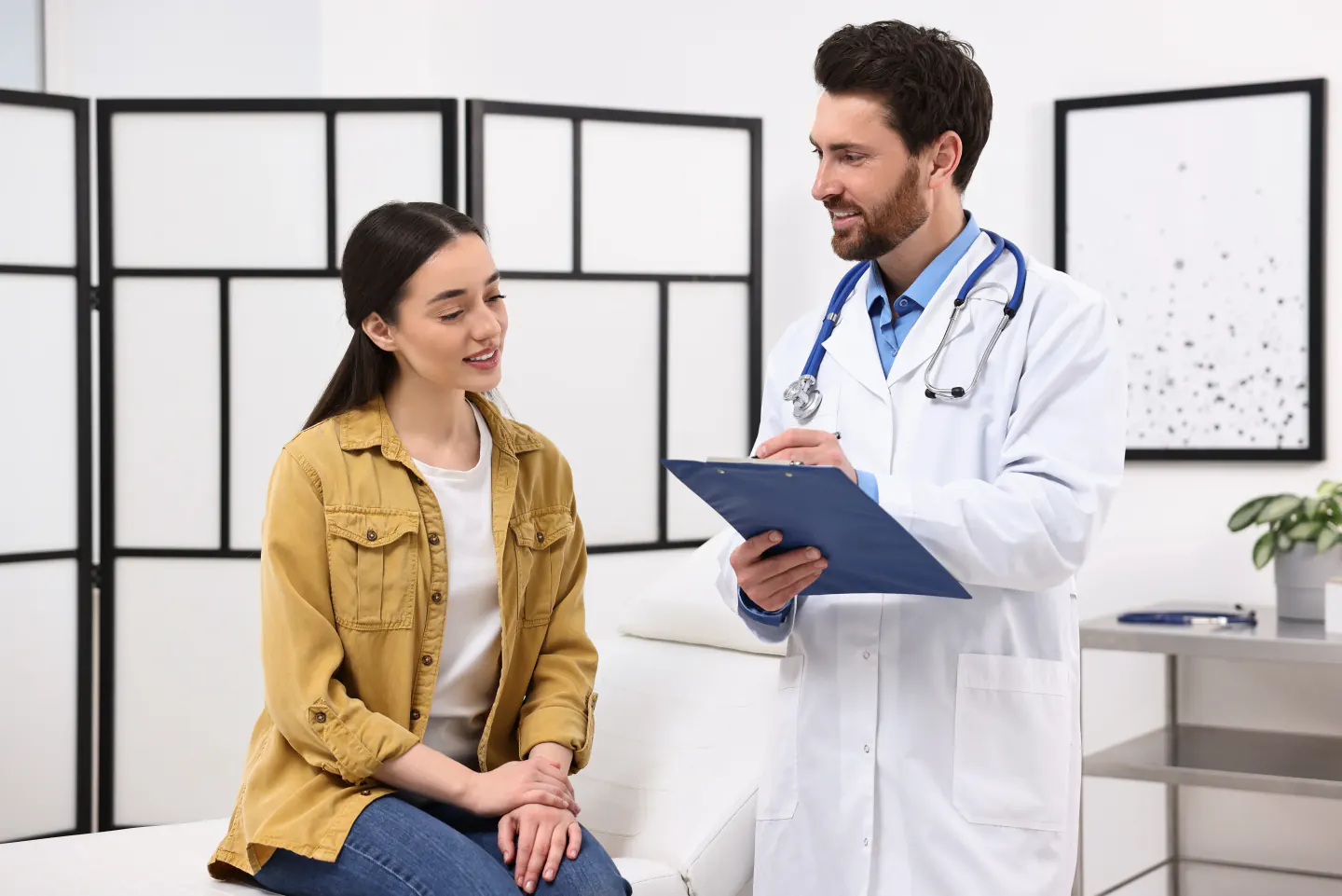 Doctor talking with a patient