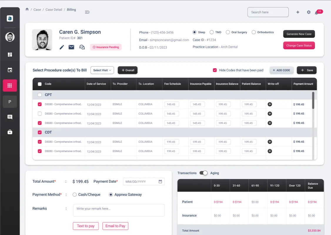 Centralized billing dashboard